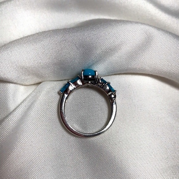 Real Sleeping Beauty w/ Paraiba colored Apatite Sz 5 - Picture 4 of 9